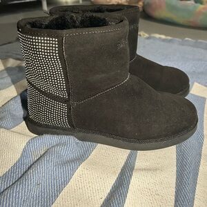 Juicy couture rhinestone fur boots